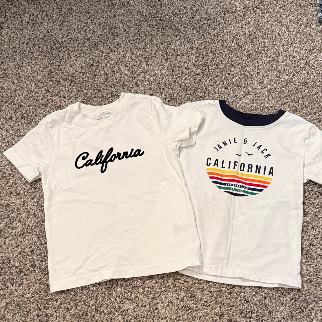 Janie And Jack White California Tees